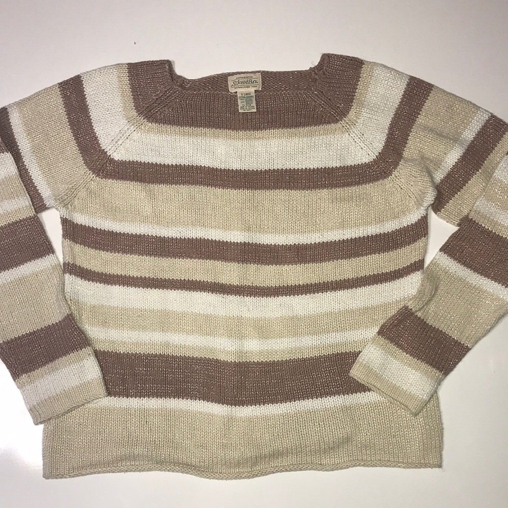 St John’s Bay sweater Size XL Browns and Tans Square Neck